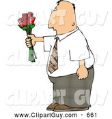 Clip Art of AWhite Man Giving Flowers by Djart