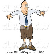Clip Art of AWhite Man Wearing a Small Business Suit - Business Humor by Djart