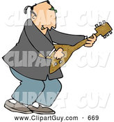 Clip Art of AWhite Old Rocker Playing a Guitar by Djart