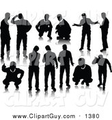 Clip Art of Black Men Silhouettes by