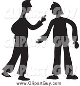 Clip Art of Black Silhouetted Two Men Arguing by Prawny