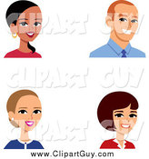 Clip Art of Male and Female Business Avatars by Monica