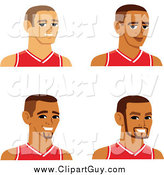 Clip Art of Male Avatars Wearing Basketball Jerseys by Monica