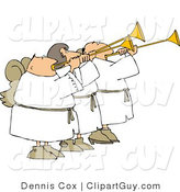 Clip Art of Three Angels Blowing Trumpets by Djart
