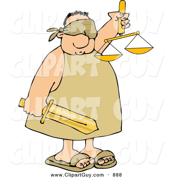 Clip Art of a Blind Justice Man