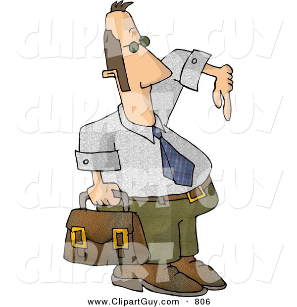 Clip Art of a Homie G Businessman Carrying a Briefcase and Gesturing Wazzup with His Hand on White