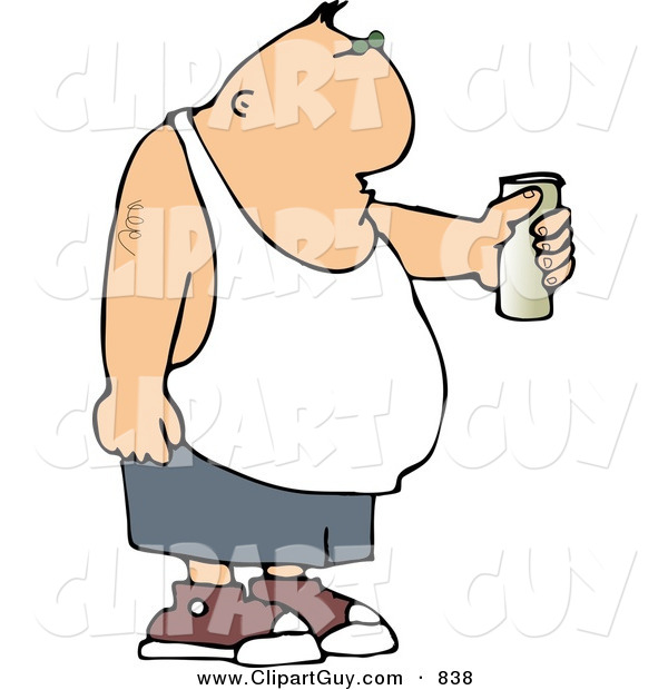 Clip Art of a Man Holding a Beer Can out