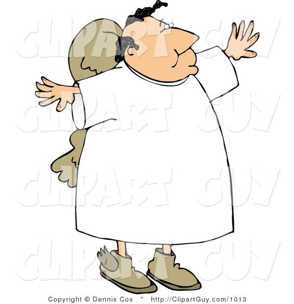 Clip Art of a Religious Angel Holding Arms out