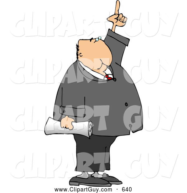Clip Art of AOffice Businessman Pointing Finger up