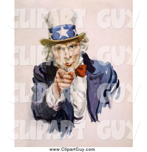 Clip Art of Uncle Sam Pointing His Finger