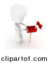 Clip Art of a 3d White Person Inserting a Love Letter in a Heart Mail Box by BNP Design Studio