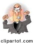Clip Art of a Angry Male Preacher Throwing a Temper Tantrum in Church by Djart