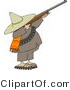 Clip Art of a Bandito Aiming a Rifle and Getting Ready to Shoot at Something by Djart