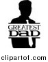 Clip Art of a Black and White Greatest Dad Sign and Man by BNP Design Studio