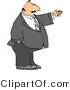 Clip Art of a Businessman Pointing the Finger to Blame Someone by Djart