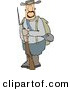 Clip Art of a Caucasian Confederate Army Soldier Holding a Rifle with a Bayonet by Djart