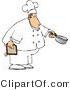 Clip Art of a Caucasian Male Chef Holding a Cooking Pot by Djart