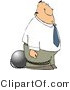 Clip Art of a Convicted Businessman Wearing a Ball and Chain on His Ankle by Djart