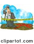 Clip Art of a Crime Scene Investigator Looking at the Clues by Djart