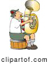 Clip Art of a German Tuba Player Practicing by Himself for a Band by Djart