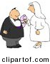 Clip Art of a Happy Man and Woman Getting Married to Each OtherHappy Man and Woman Getting Married to Each Other by Djart