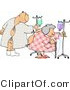 Clip Art of a Hospitalized Man and Woman Walking Around with an IV Drip by Djart