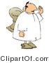 Clip Art of a Male Angel in a White Robe Swearing to God or Giving an Oath by Djart