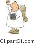 Clip Art of a Male Angel Preaching out to a Church from the Bible by Djart