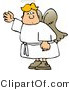 Clip Art of a Male Angel Waving His Hand for a Cab by Djart