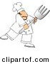 Clip Art of a Male Chef with a Big Fork Looking to the Right by Djart