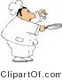 Clip Art of a Male Cook Holding a Salt Shaker and a Skillet in Hands by Djart