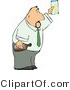 Clip Art of a Partying Businessman Holding a Glass and Bottle of Beer Raised High by Djart