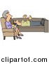 Clip Art of a Patient Middle Aged White Therapist Woman, Listening to a Male Patient by Djart