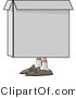 Clip Art of a Person Hiding in a Square Cardboard Box by Djart