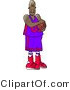 Clip Art of a Professional Black Basketball Player by Djart