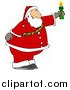 Clip Art of a Santa Claus Holding a Lit Candle by Djart