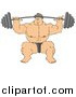 Clip Art of a Strong White Male Bodybuilder Lifting Heavy Weights by Djart