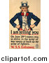 Clip Art of a Uncle Sam - I Am Telling You to Enlist in the Army of War Savers to Back up My Fighters Vintage Poster by JVPD