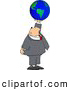 Clip Art of a White Businessman Holding the World in His Hand - Concept by Djart