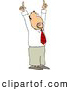 Clip Art of ABusinessm Pointing Both Hands up by Djart