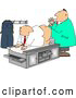 Clip Art of AEmbarrasing Picture of a Male Doctor Giving Patient a Prostate Examination - Humorous Medical Clipart by Djart