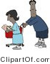 Clip Art of an African American Man and Woman Shopping Together in a Store by Djart