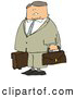 Clip Art of APacked up Older Businessman Ready to Travel to New York by Djart