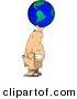 Clip Art of APudgy Warrior Holding Globe and Sword by Djart
