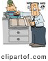 Clip Art of AScary Wanted Man Mailing a Package at the Post Office by Djart