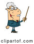 Clip Art of ASenior Caucasian Professor Man Holding a Pointer by Hit Toon