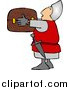 Clip Art of ASoldier Holding a Wooden Treasure Chest by Djart