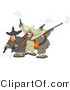 Clip Art of Banditos Shooting Pistols and Rifles into the Air by Djart