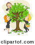 Clip Art of Caucasian Business People and a Money Tree by BNP Design Studio
