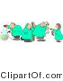 Clip Art of Four Scientists Testing Chemicals in a Science Lab on White by Djart
